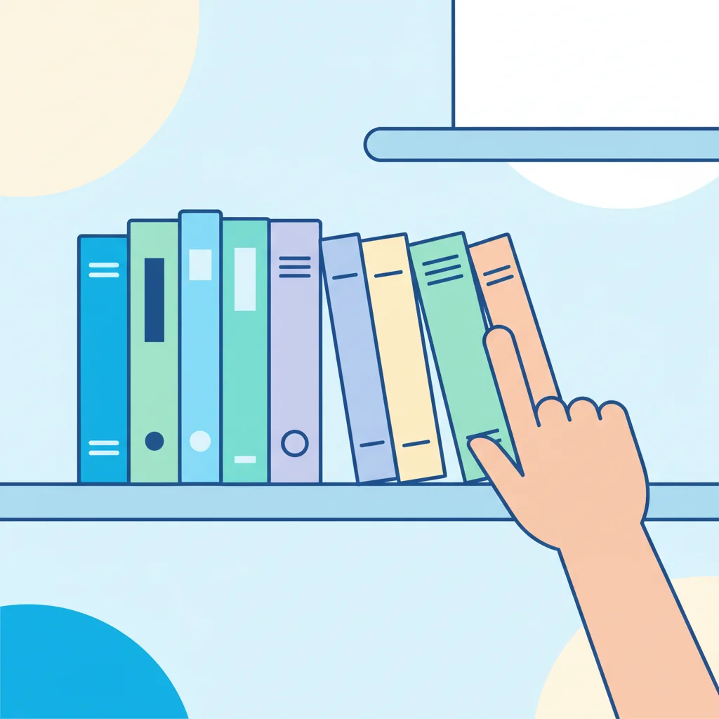 薬学部英語参考書が並んだ本棚のイラスト