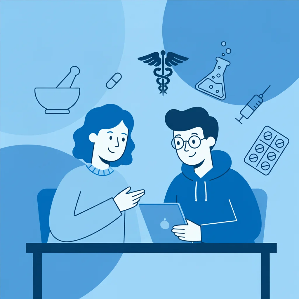 PharmAssistの浪人生サポート体制を示すイラスト