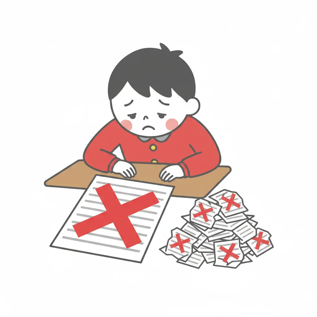 薬学部志望理由書のNG例文と失敗パターンを示すイラスト